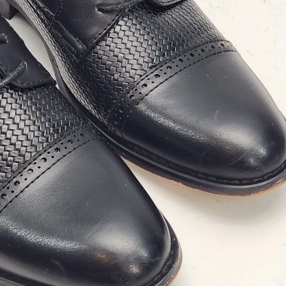Ashford Hayes Dress Shoe Express Black Oxford Size 9 Men Derby Man-Made Upper
